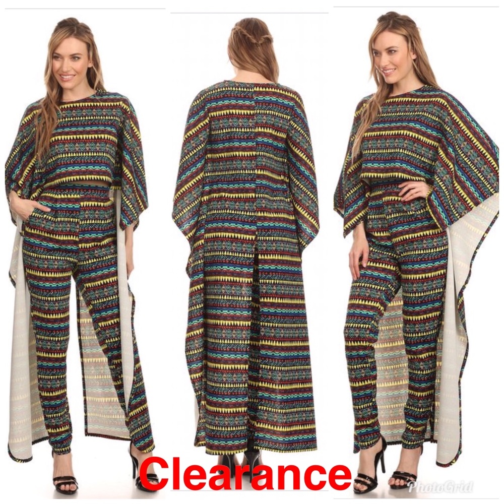 2pc printed top and pants